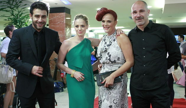 Zagreb, 260612.
Kaptol centar.
Veceras je u Cineplexxu odrzana premjiera filma Larin izbor – zgubljeni princ. 
Na fotografiji: Janko Volaric, Jelena Popovic Volaric, Petra Dugandzic.
Foto: Ronald Gorsic / CROPIX