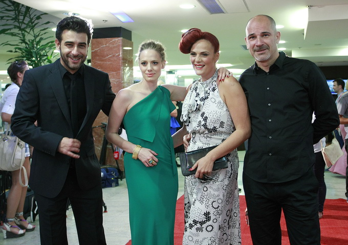 Zagreb, 260612.
Kaptol centar.
Veceras je u Cineplexxu odrzana premjiera filma Larin izbor – zgubljeni princ. 
Na fotografiji: Janko Volaric, Jelena Popovic Volaric, Petra Dugandzic.
Foto: Ronald Gorsic / CROPIX