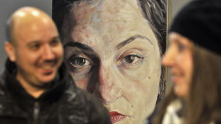 Zagreb, 260213.
Lauba, Prilaz baruna Filipovica 23a.
Otvorenje izlozbe Lovre Artukovica “Lice slike” , ciklus “Lice slike” nastao je od 2006. do 2013. godine, a prikazuje facijalne gestikulacije modela.
Na slici: detalj sa izlozbe.
Foto: Damir Krajac / CR