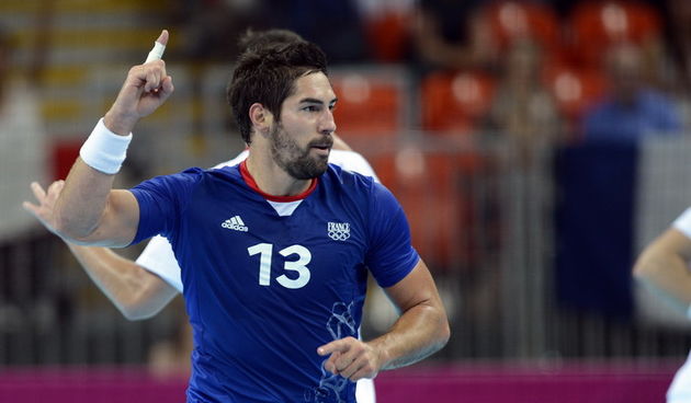 London, 100812.Kosarkaska dvorana.Hrvatska muska rukometna reprezentacija igra polufinalnu utakmicu protiv Francuske na Olimpijskim igrama u Londonu.Na fotografiji: Nikola Karabatic.Foto: Drago Sopta / CROPIX