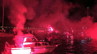 Doček zlatnih zadarskih olimpijaca Šime Fantele i Igora Marenića: Bakljada na brodovima od Vitrenjaka do Morskih orgulja. Foto: Tija Malik Doček zlatnih zadarskih olimpijaca Šime Fantele i Igora Marenića: Bakljada na brodovima od Vitrenjaka do Morskih orgulja. Foto: Tija Malik