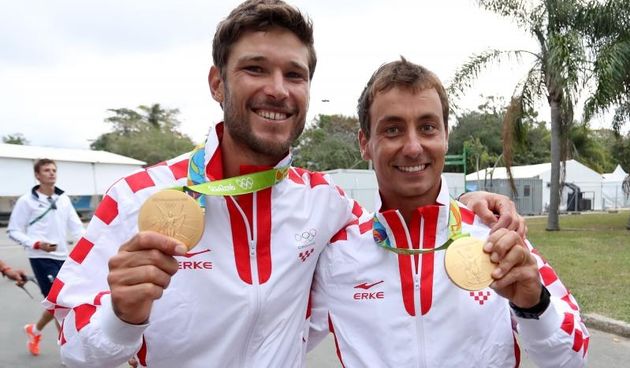 Rioe de Janeiro. Olimpijski prvaci u klasi 470, Šime Fantela i Igor Marenić. Photo. Igor Kralj/PIXSELL