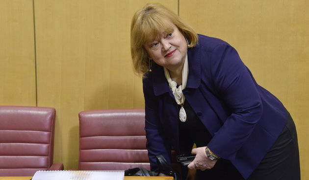 Zagreb, 150213.
Redovita sjednica Hrvatskog Sabora,sa dnevnim redom  Izvjesce o stanju u prostoru u Republici Hrvatskoj za razdoblje za razdoblje od 2008. do 2012. godine.
Na fotografiji: Anka Mrak Taritas.
Foto: Admir Buljubasic / CROPIX