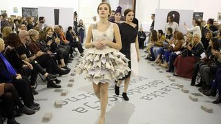 U sklopu tribine Moda osamdesetih – modni laboratorij za 21. stoljece odrzana odrzana modna revija Avangardna moda osamdesetih. Zvoncica Vuckovic. Photo: Robert Anic/PIXSELL