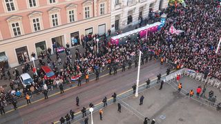 Panorama svečanog dočeka hrvatske rukometne reprezentacije u Zagrebu