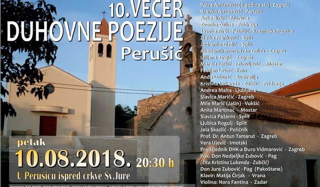 Jubilarna Večer duhovne poezije u Perušiću Benkovačkom