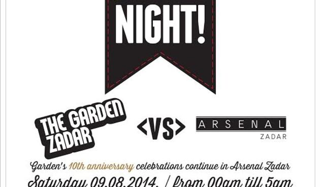 najava, plakat, the garden bar i arsenal zadar