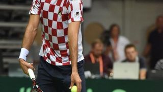 Polufinale Davis Cupa, Hrvatska – Francuska, 2. meč, Marin Čilić – Lucas Pouille. Photo: Hrvoje Jelavić/PIXSELL Polufinale Davis Cupa, Hrvatska – Francuska, 2. meč, Marin Čilić – Lucas Pouille. Photo: Hrvoje Jelavić/PIXSELL