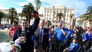 Dina Levačić otplivala humanitarni maraton između Trogira i Splita za Udrugu Anđeli. Foto: Miranda Cikotić/PIXSELL Dina Levačić otplivala humanitarni maraton između Trogira i Splita za Udrugu Anđeli. Foto: Miranda Cikotić/PIXSELL