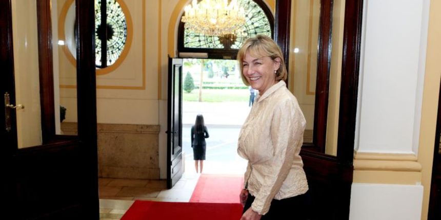 09.09.2013., Zagreb – Potpredsjednica vlade Vesna Pusic susrela se danas s ministrom vanjskih poslova Ukrajine Leonidom Kozarom. Photo: Patrik Macek/PIXSELL