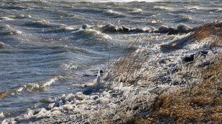 Zaledilo Vransko jezero u lučici na Prosici