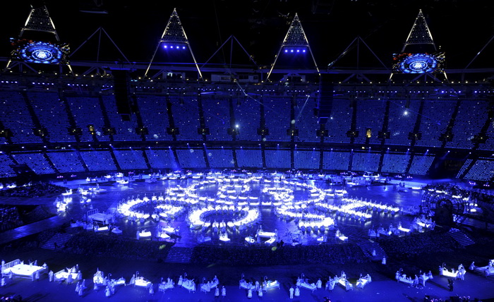 London, 270712.
Olimpijski stadion.
Svecano otvaranje Olimpijskih Igra u Londonu.
Na fotografiji: .
Foto: Drago Sopta / CROPIX