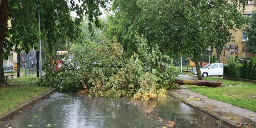Osijek – Posljedice olujnog nevremena, poplavljene ceste i srusena stabla. Photo: Davor Javorovic/PIXSELL