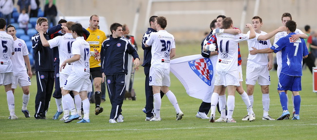 Sibenik, 050510.
Stadion Subicevac, Sibenik.
Druga utakmica finala Hrvatskog nogometnog Kupa.
Sibenik – Hajduk.
Foto: Josko Ponos / CROPIX