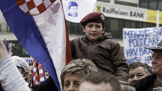 Zadarski branitelji na prosvjedu u Zagrebu 26. veljace 2011, Foto: Leo Banic Zadarski branitelji na prosvjedu u Zagrebu 26. veljace 2011, Foto: Leo Banic