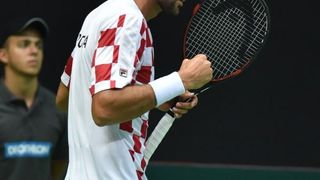 Polufinale Davis Cupa, Hrvatska – Francuska, 2. meč, Marin Čilić – Lucas Pouille. Photo: Hrvoje Jelavić/PIXSELL Polufinale Davis Cupa, Hrvatska – Francuska, 2. meč, Marin Čilić – Lucas Pouille. Photo: Hrvoje Jelavić/PIXSELL