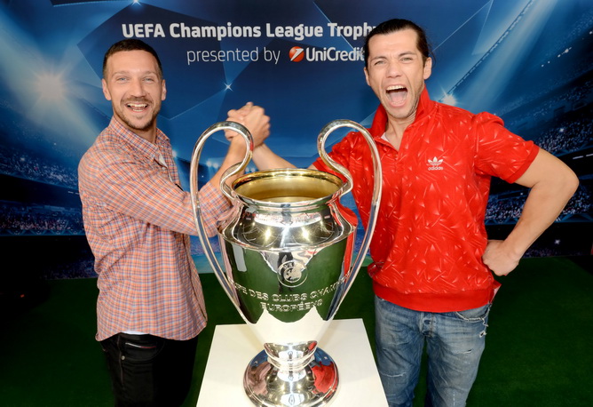 Tarik Filipović, Mila Horvat i Renata Sopek na predstavljanju trofeja Lige prvaka Tarik Filipović, Mila Horvat i Renata Sopek na predstavljanju trofeja Lige prvaka