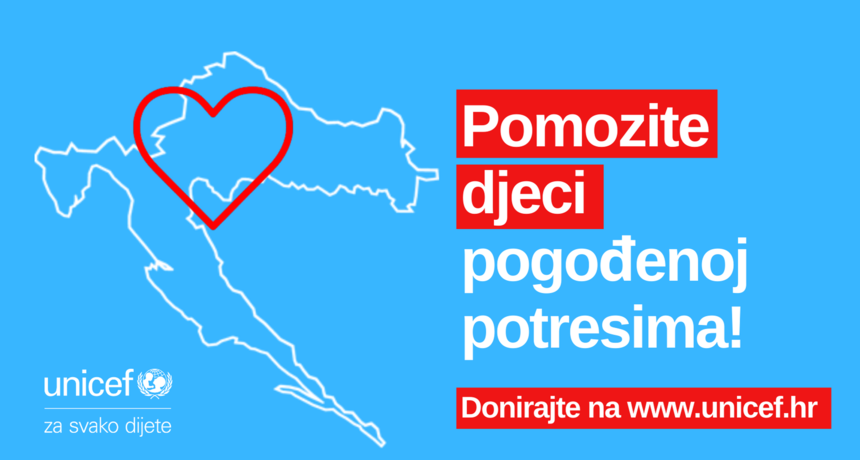 UNICEF pokrenuo kampanju za pomoć pogođenima potresom