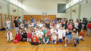 Ogledni košarkaški trening ŠK Zadar u OŠ “Šime Budinić”. Foto: Dino Stanin/PIXSELL