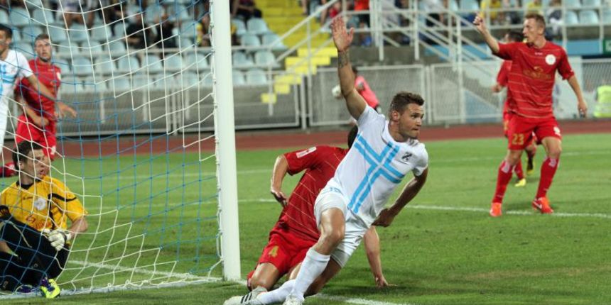 Stadion Kantrida, Rijeka – MAXtv 1. HNL, 6. kolo, HNK Rijeka – RNK Split. Leon Benko postize gol za Rijeku. Photo: Goran Jakus/PIXSELL