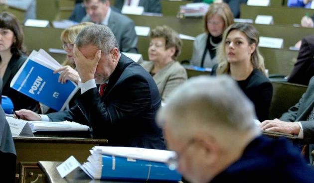 Zagreb – Zagrebacka gradska skupstina na svojoj 35 sjednici raspravlja o proracunu za 2016. godinu. Milan Bandic. Photo: Patrik Macek/PIXSELL