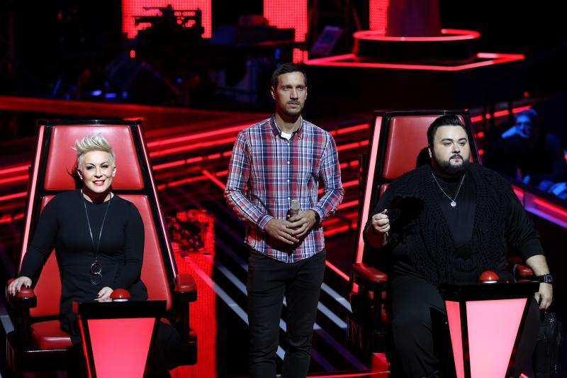 Najavljena druga sezona glazbenog showa The Voice – najljepši glas Hrvatske.  Voditelji Iva Šulentić i  Ivan Vukušić, žiri Ivan Dečak, Tony Cetinski, Indira Levak i Jacques Houdek. Photo: Anto Magzan/PIXSELL