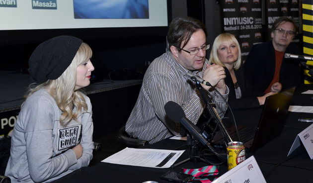 Zagreb, 270213.   
Press konferencija povodom odrzavanja osmog INmusic festivala na zagrebackom Jarunu, u trajanju od 24.do.26.06.2013. godine.
Na fotografiji: Ida Prester, Zoran Maric, Tina Puhalo Grladinovic i Vili Matula.
Foto: Admir Buljubasic / CROPI