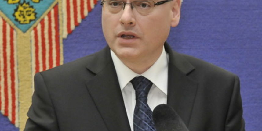 Zagreb, 180210.
Ured Predsjednika, Stjepan Mesic primio je novoizabranog predsjednika RH Ivu Josipovica te mu predao duznost Predsjednika RH. 
Na slici: Ivo Josipovic.
Foto: Bruno Konjevic / CROPIX