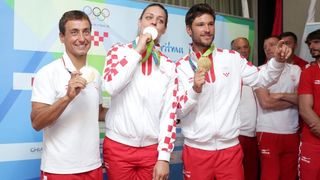 Hrvatski olimpijci svečano dočekani na Plesu. Sandra Perković, Šime Fantela, Igor Marenić, Tonči Stipanović. Photo: Luak Sanzl/PPIXSELL Hrvatski olimpijci svečano dočekani na Plesu. Sandra Perković, Šime Fantela, Igor Marenić, Tonči Stipanović. Photo: Luak Sanzl/PPIXSELL