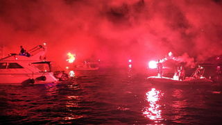 Doček zlatnih zadarskih olimpijaca Šime Fantele i Igora Marenića: Bakljada na brodovima od Vitrenjaka do Morskih orgulja. Foto: Tija Malik Doček zlatnih zadarskih olimpijaca Šime Fantele i Igora Marenića: Bakljada na brodovima od Vitrenjaka do Morskih orgulja. Foto: Tija Malik