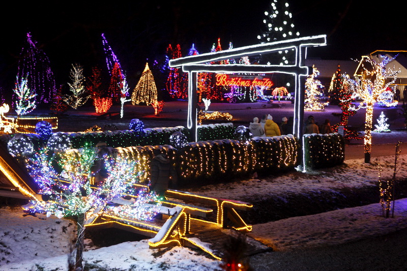 Cazma, 171210.
Grabovnica pokraj Cazme.
Imanje obitelji Salaj.
Predsjednica Vlade Jadranka Kosor svecano je upalili lampice na imanju obitelji Salaj u okviru Bozicne price u Cazmi.
Na imanju je ove godine upaljeno 1100000 lampica.
Prigodom otvorenja bio j