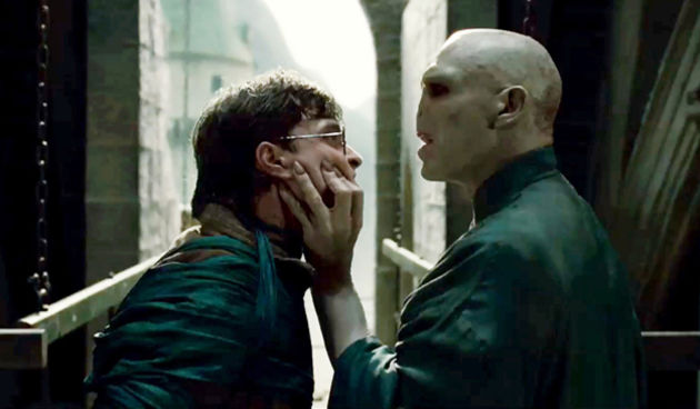 HARRY POTTER AND THE DEATHLY HALLOWS: PART 2, from left: Daniel Radcliffe, Ralph Fiennes, 2011. ©2011 Warner Bros. Ent. Harry Potter publishing rights ©J.K.R. Harry Potter characters, names and related indicia are trademarks of and ©Warner Bros. Ent. A