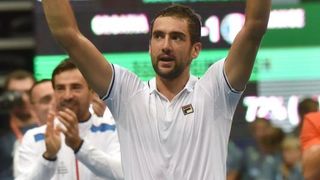 Davis Cup: Fešta nakon pobjede Marina Čilića nad Richardom Gasquetom i osiguranog plasmana u finale Davis Cupa. Photo: Hrvoje Jelavić/PIXSELL