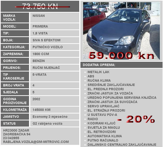 Nissan Primera 1.8 Vista