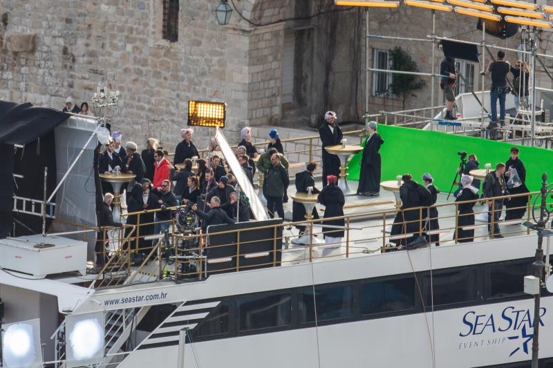 Snimanje Star Wars sage. Snimalo se na brodu Sea Star koji nije mogao isploviti kako je predvidjeno zbog jake bure. Photo: Grgo Jelavic/PIXSELL