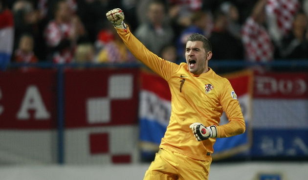 Osijek, 161012.
Stadion Gradski vrt.
Utakmica 4.kola A skupine,kvalifikacijska utakmica za odlazak na Svjetsko prvenstvo u Brazilu. Utakmica Hrvatska – Wales.
Na fotografiji: Stipe Pletikosa
Foto: Ronald Gorsic / CROPIX