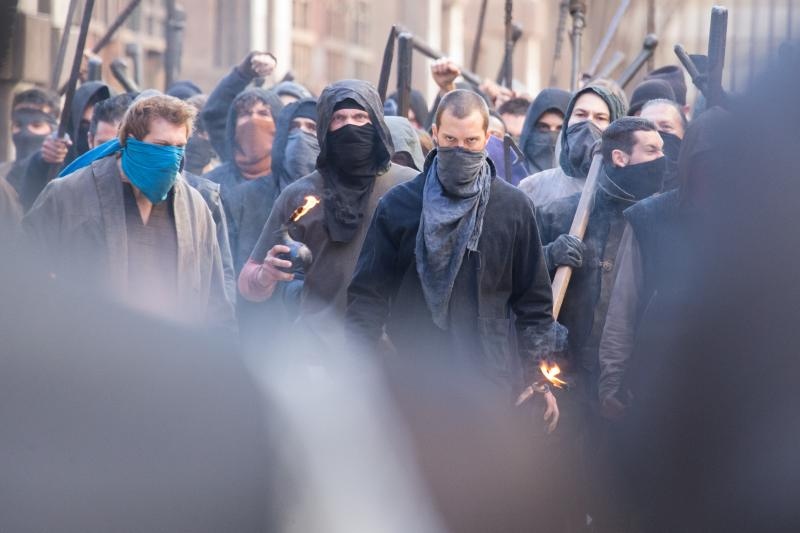 Jamie Dornan na setu snimanja filma Robin Hood Origins