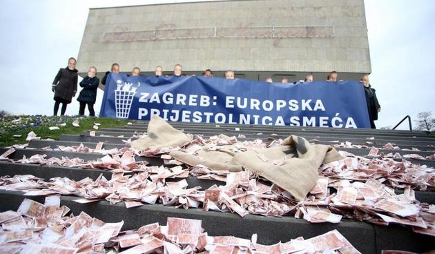 Održana prosvjedna akcija “Zagreb – europska prijestolnica smeća”