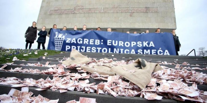 Održana prosvjedna akcija “Zagreb – europska prijestolnica smeća”