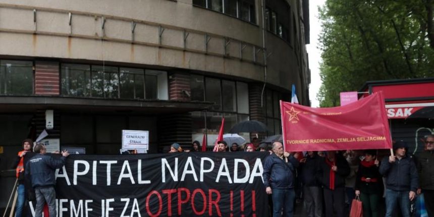 Prosvjed središtem Zagreba s pozivom na generalni štrajk. Photo: Davor Puklavec/PIXSELL Prosvjed središtem Zagreba s pozivom na generalni štrajk. Photo: Davor Puklavec/PIXSELL