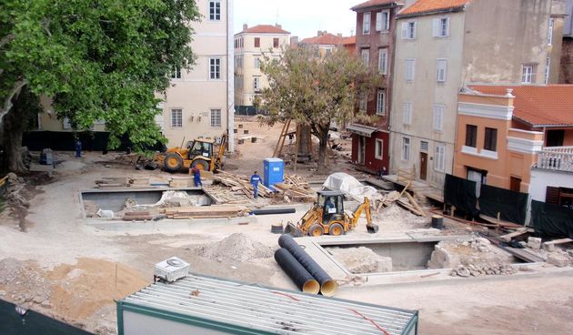 Radovi na trgu Petra Zoranića, foto: Karla Šorić