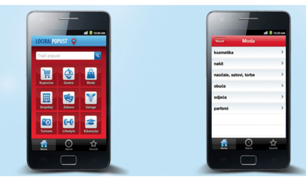 Aplikacija Lociraj popust