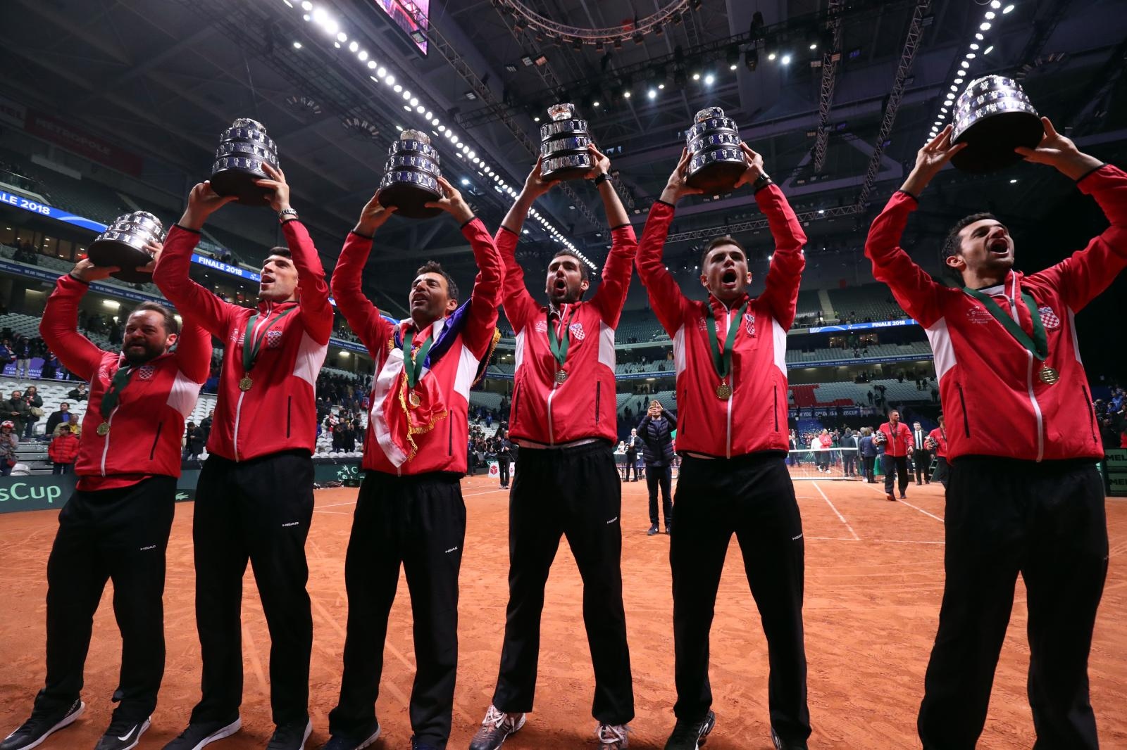 Veliko slavlje hrvatskih tenisača nakon osvajanja Davis Cupa