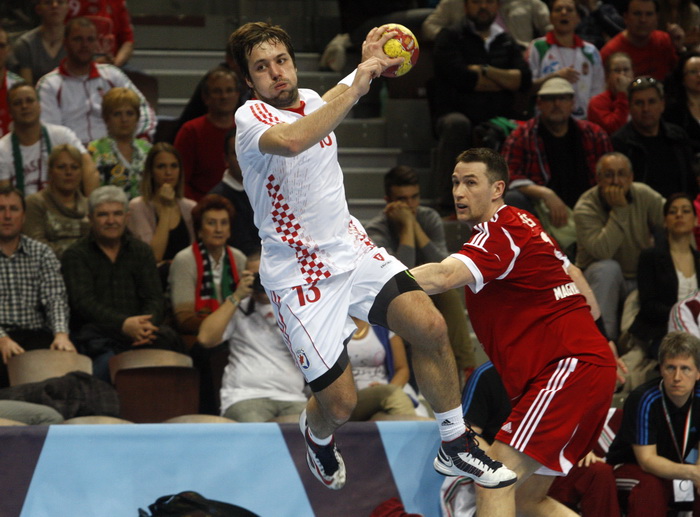 Veszprem, 040413.
Kvalifikacijska utakmica za Europsko prvenstvo rukometnih reprezentacija Madjarske i Hrvatske.
Na fotografiji: Zlatko Horvat.
Foto: Zeljko Hajdinjak / Cropix