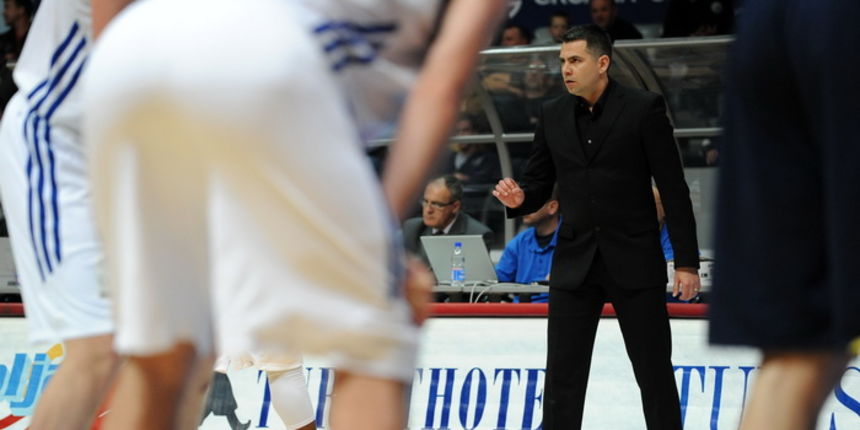 Zadar, 060413.
Dvorana Kresimira Cosica. 
Trece kolo A1 lige kosarkasa izmedju KK Zadar i KK Zagreb.
Na fotografiji: trener Zadra Ante Nazor.
Foto: Luka Gerlanc / CROPIX