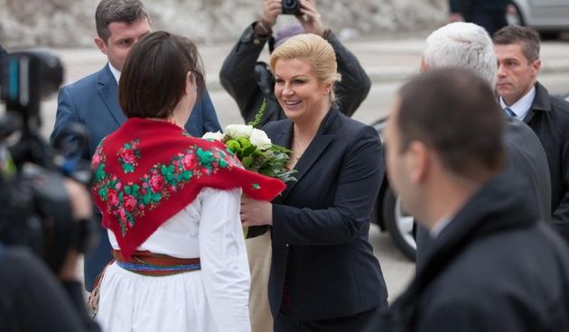 Delnice – Dolazak predsjednice Kolinde Grabar Kitarovic na sastanak sa celnicima Gorskog Kotara. Photo: Nel Pavletic/PIXSELL