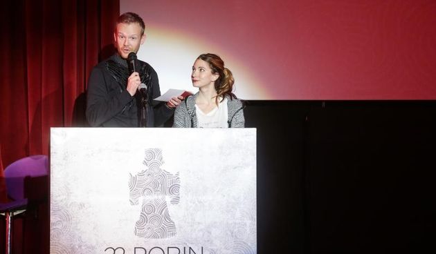 Zagreb – Svecano proglasenje nominacija za 22. glazbenu nagradu Porin. Sasa Lozar , Sara Renar. Photo: Petar Glebov/PIXSELL