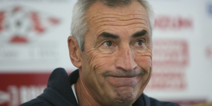 Split, 261009. Stadion NK Hajduk na Poljudu. Konferencija za medije NK Hajduk. Na fotografiji: trener Edoardo Reja. Foto: Vladimir Dugandzic / CROPIX