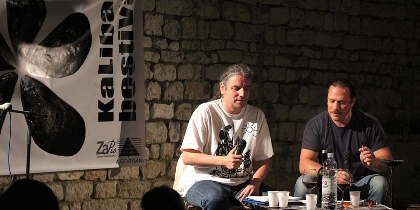 Predrag Lucić i Boris Dežulović. Studio LuDež.Kalibar Bestival