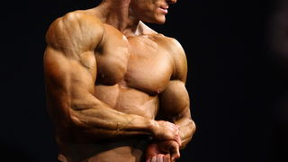 Zadar, 270413.
Narodno kazaliste, Siroka ulica. Zadar je po prvi put domacin Prvenstva Hrvatske u bodybuildingu i fitnessu u organizaciji BBK Hulk. Prvenstvo se odrzalo u HNK Zadar. Na fotografiji: Robert Horvat. 
Foto: Jure Miskovic / CROPIX